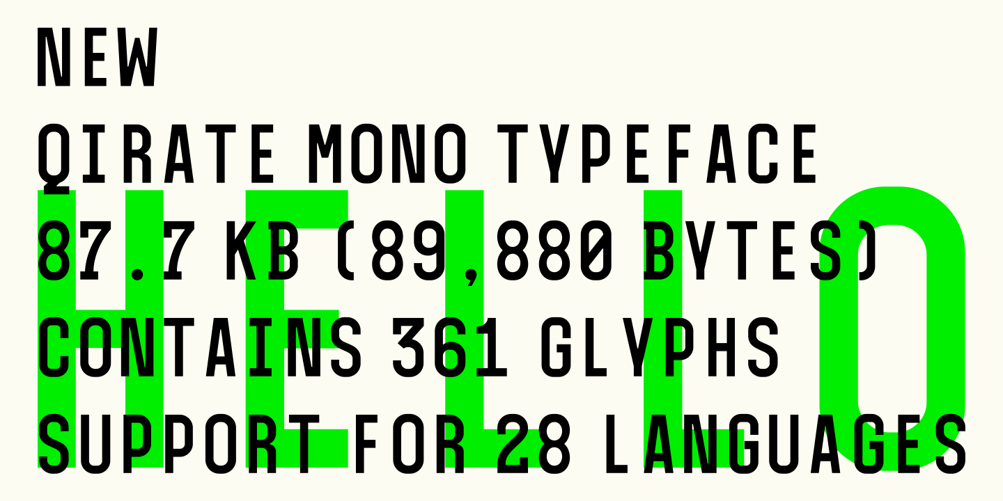 Пример шрифта Qirate Mono #12